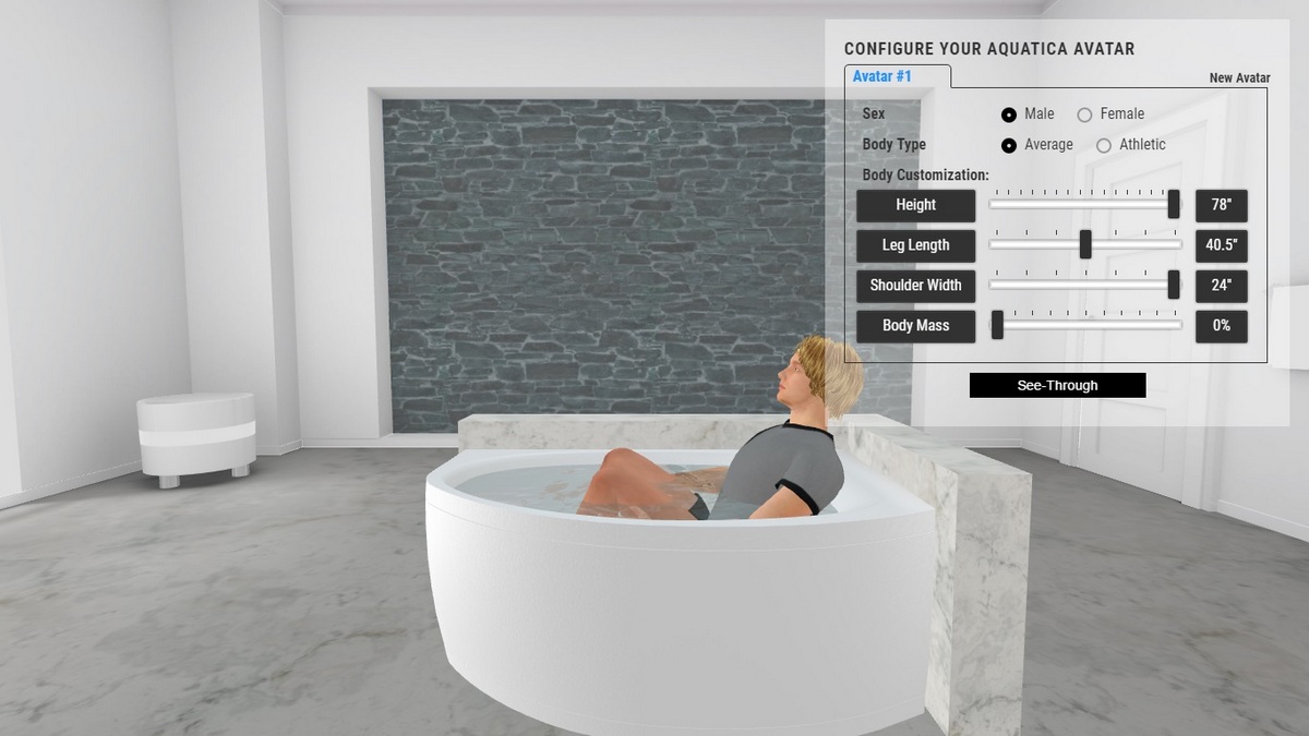 Anette B Bathtub 3D Body Position